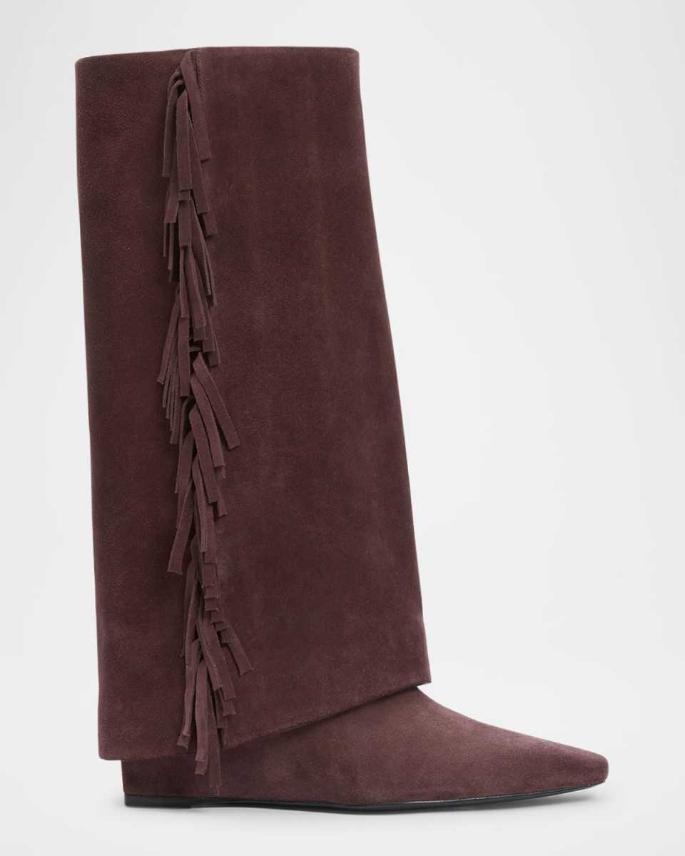 Quinn Suede Fringe Knee Boots